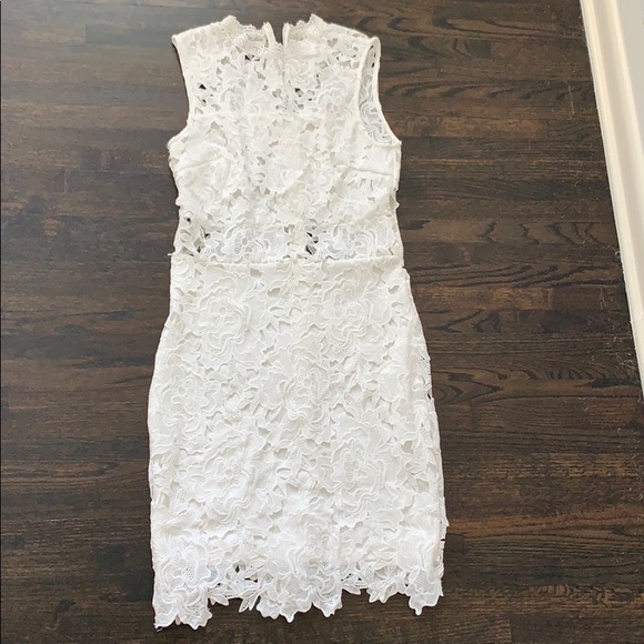 white lace bachelorette dress